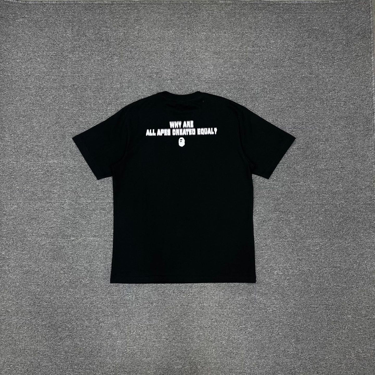 BAPE SS25 Pixel Font "Why Are All Apes Created Equal?" Double-Sided Oversized Heavyweight Unisex T-Shirt