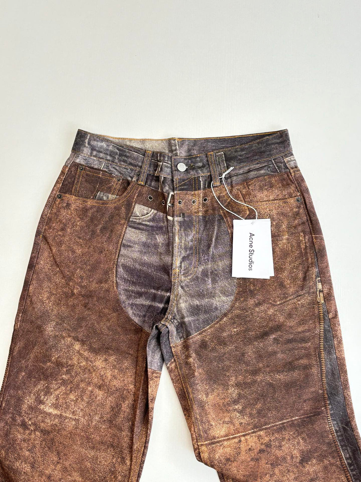 Acne Studios Multi‑Texture Washed Wide‑Leg Jeans