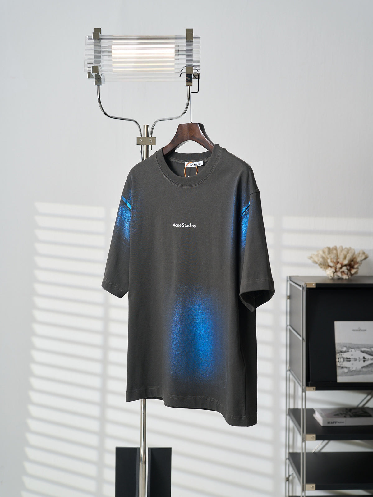 Acne Studios Gradient Metallic Finish Oversized Short‑Sleeve T‑Shirt