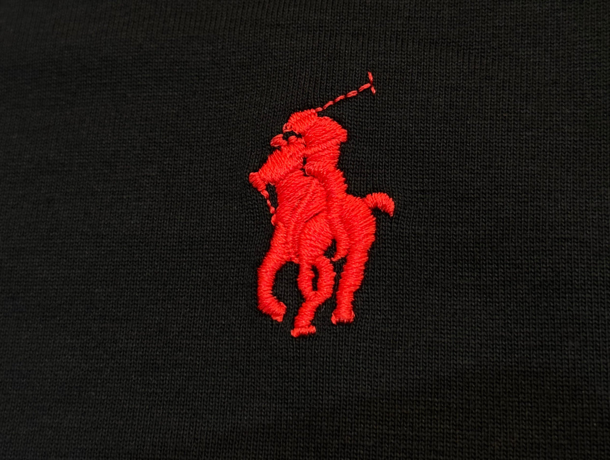 Men's Crew‑Neck Short‑Sleeve T‑Shirt with Red Pony Embroidery