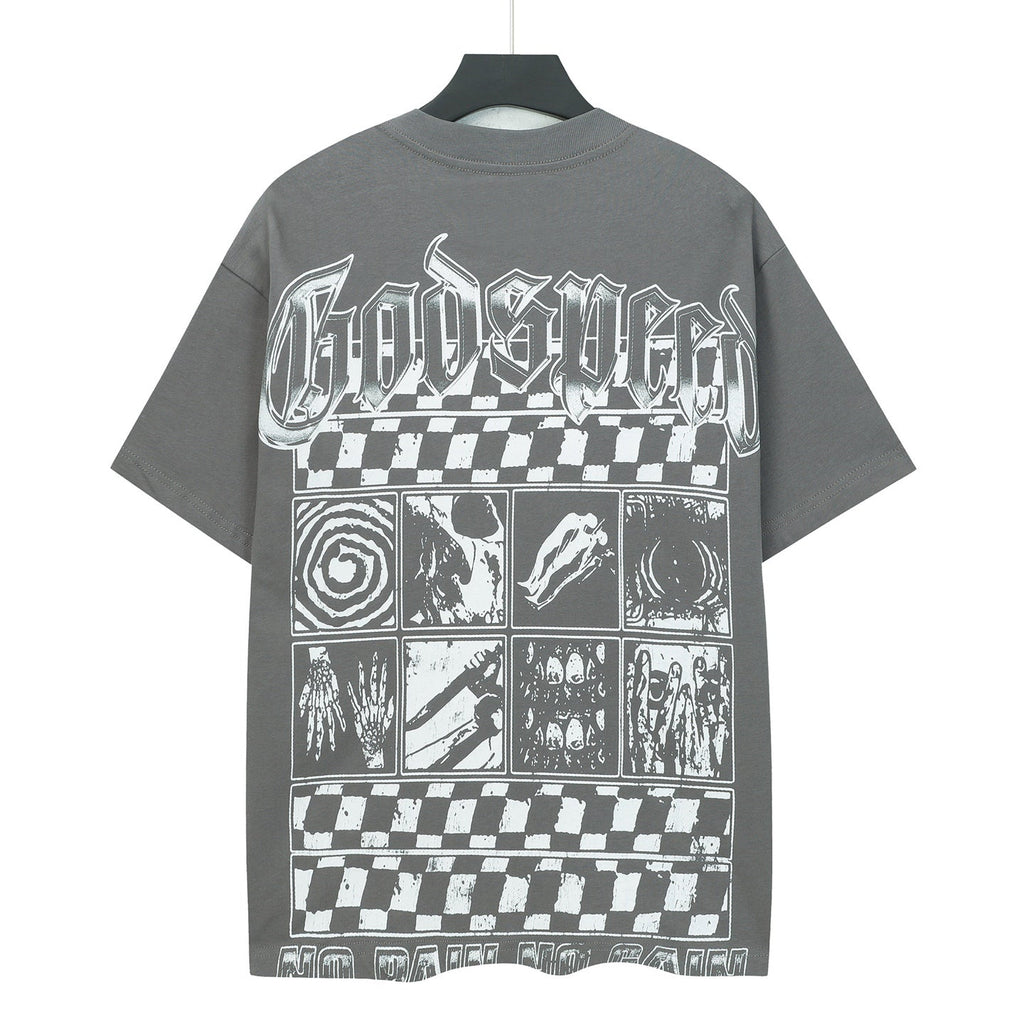 Godspeed Mechanic Skeleton Biker Short Sleeve Tee (Charcoal Grey)