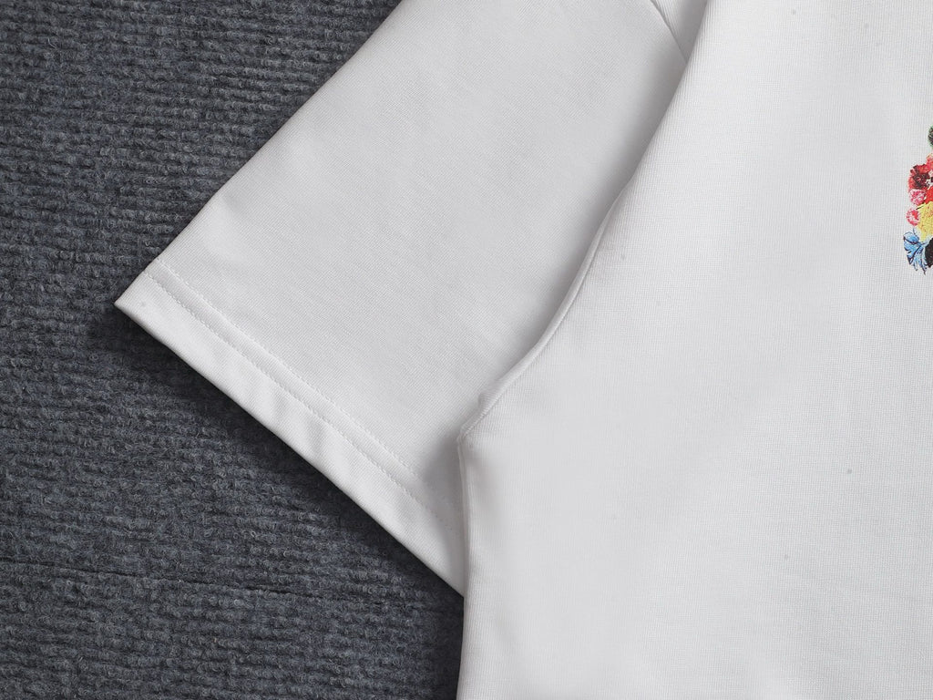 MARNI Floral Inlay Logo Crew Neck Short‑Sleeve T‑Shirt