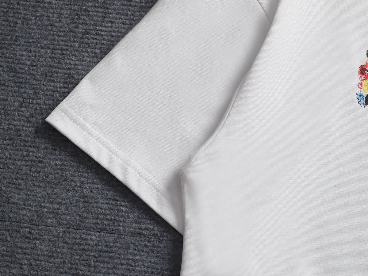 MARNI Floral Inlay Logo Crew Neck Short‑Sleeve T‑Shirt