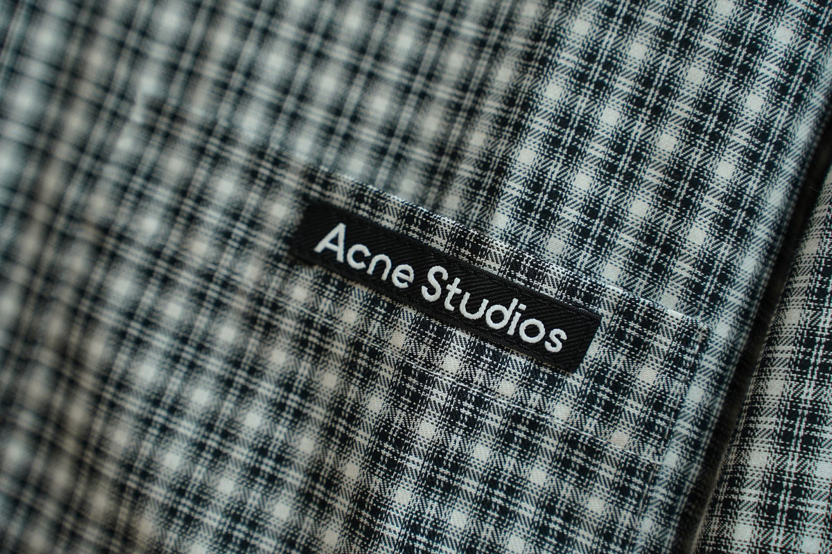 Acne Studios Check Patch‑Pocket Long‑Sleeve Button‑Down Shirt