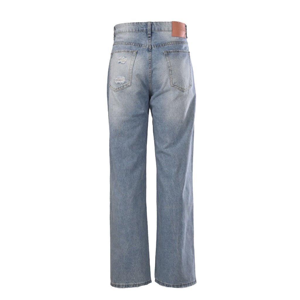 Acne Studios Multi‑Ripped Wide‑Leg Jeans