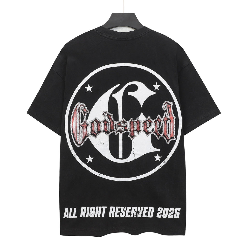 Godspeed Grim Reaper Graffiti Alley Vintage Short‑Sleeve Tee (Washed Black)