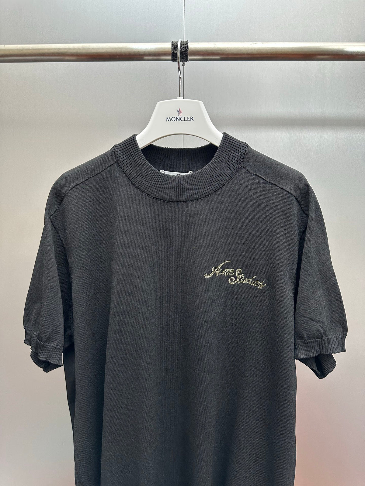 Acne Studios Script Logo Short‑Sleeve Knit Top