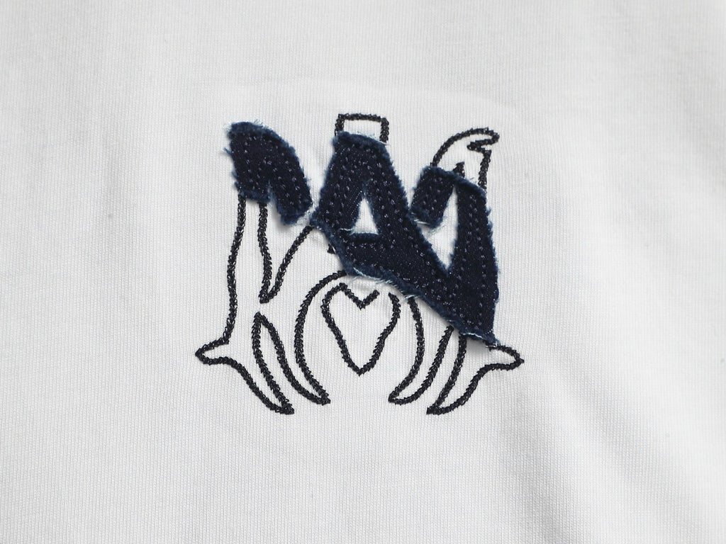 AMIRI MA Heart Motif Crew Neck Short‑Sleeve T‑Shirt