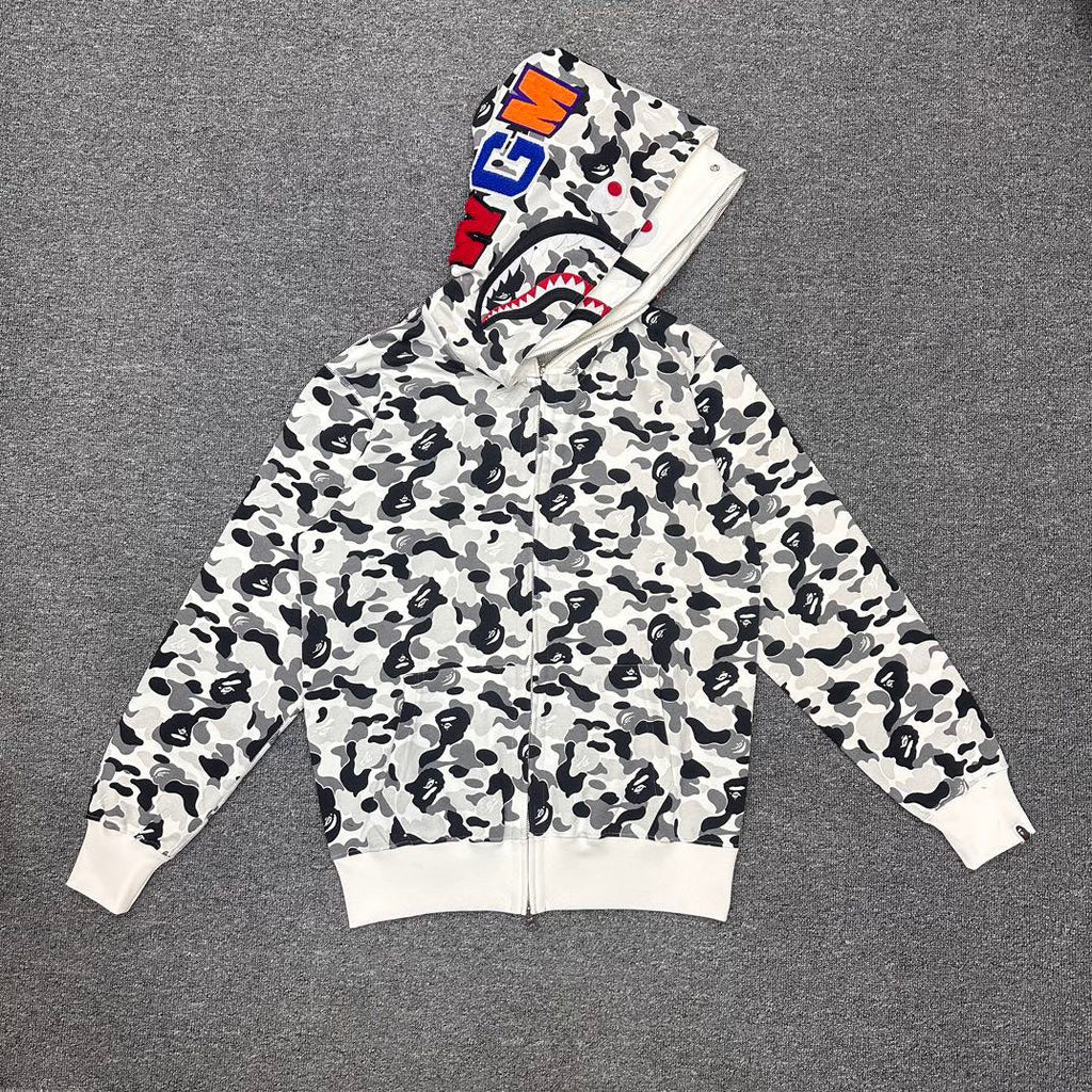BAPE Macro City Camo Shark Full-Zip Double Hood Hoodie
