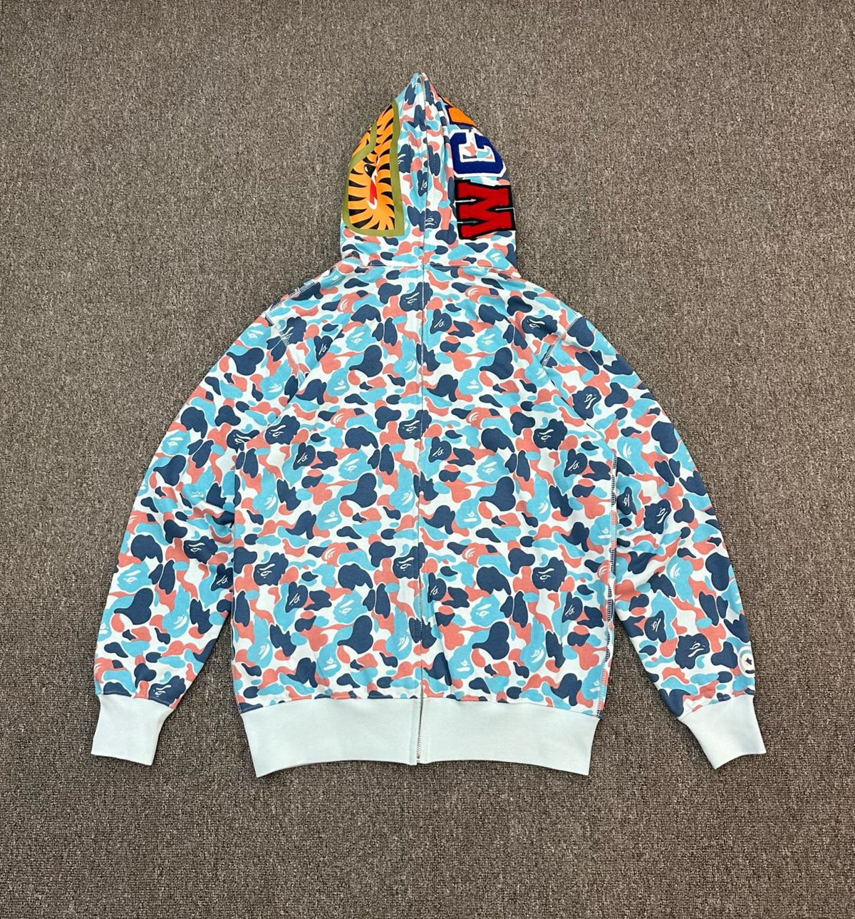 BAPE PA Series Coral Blue ABC Camo Shark Full-Zip Hoodie - Hangzhou City Limited