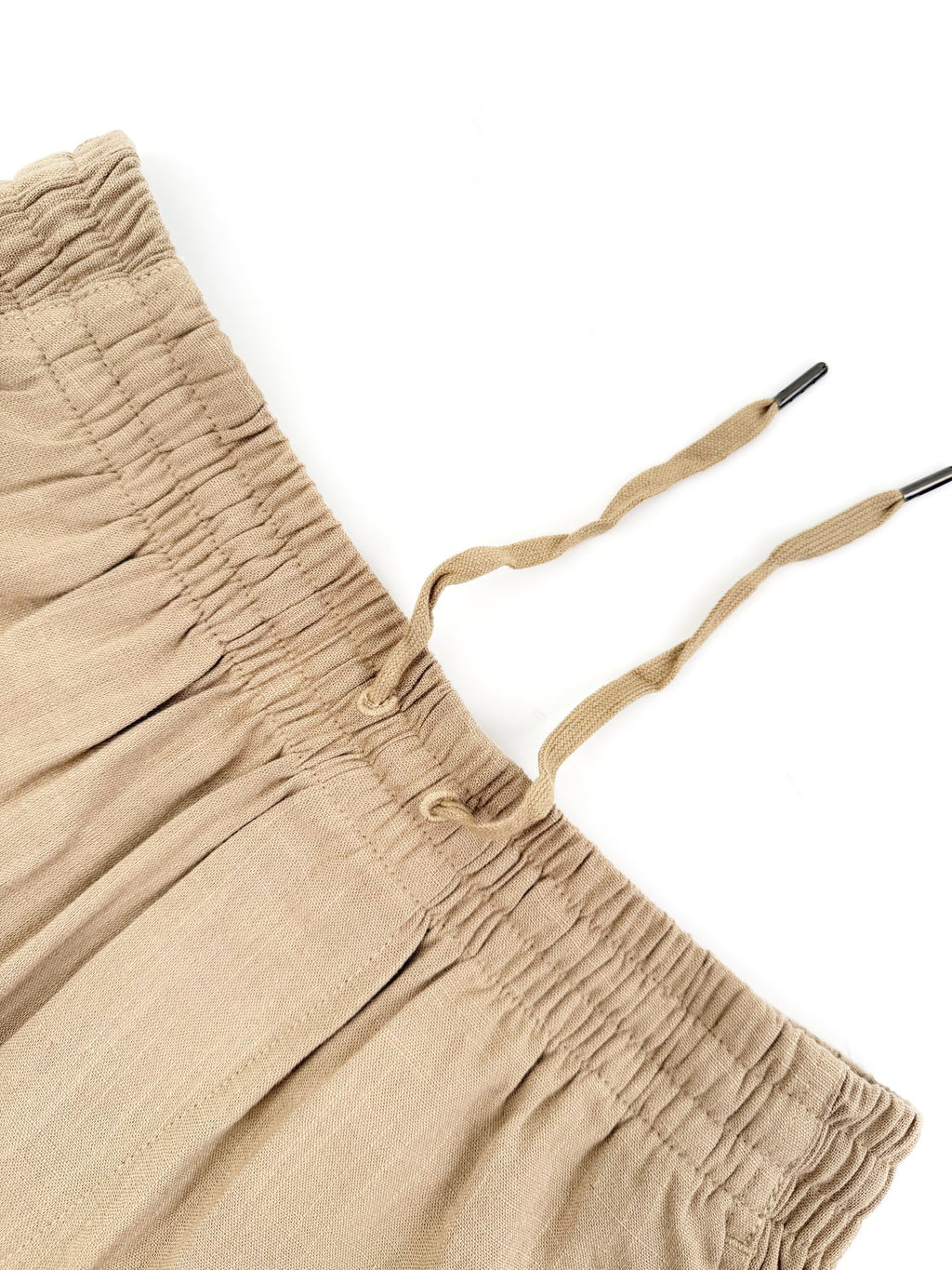 Men's Linen‑Blend Drawstring Elastic‑Waist Casual Shorts