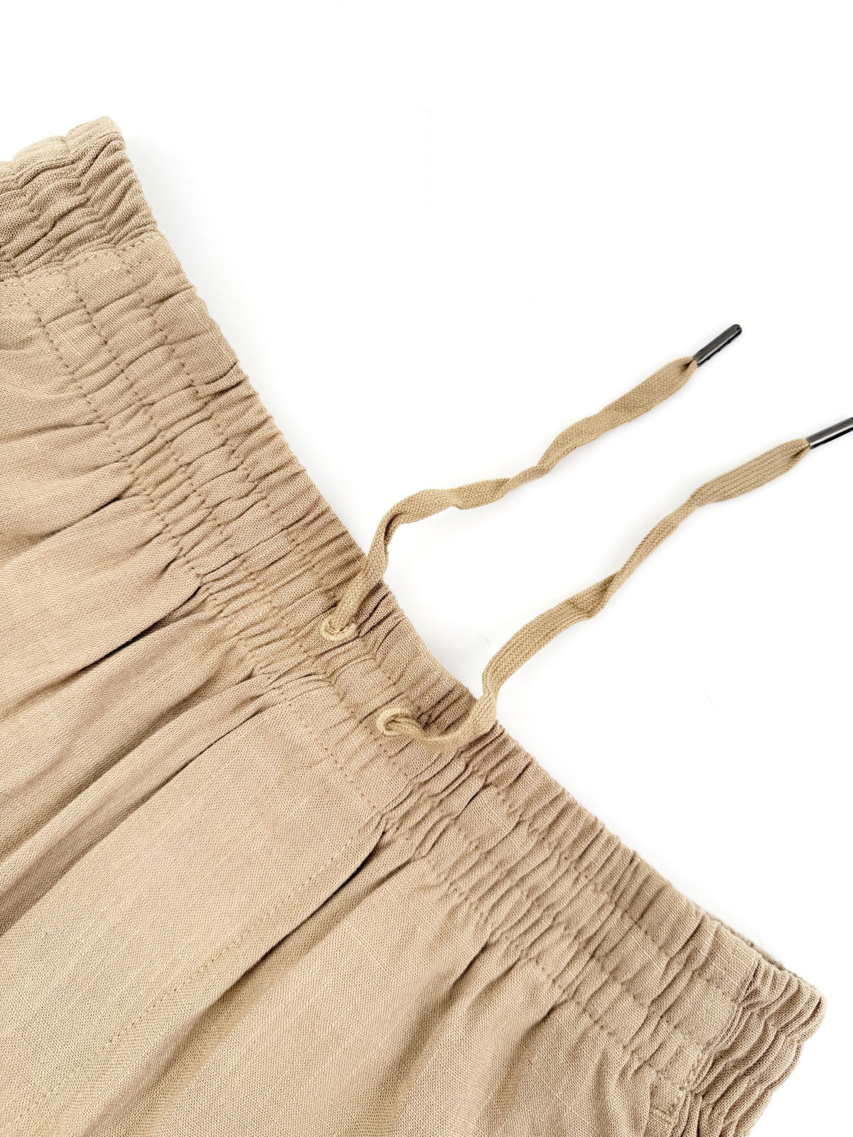 Men's Linen‑Blend Drawstring Elastic‑Waist Casual Shorts