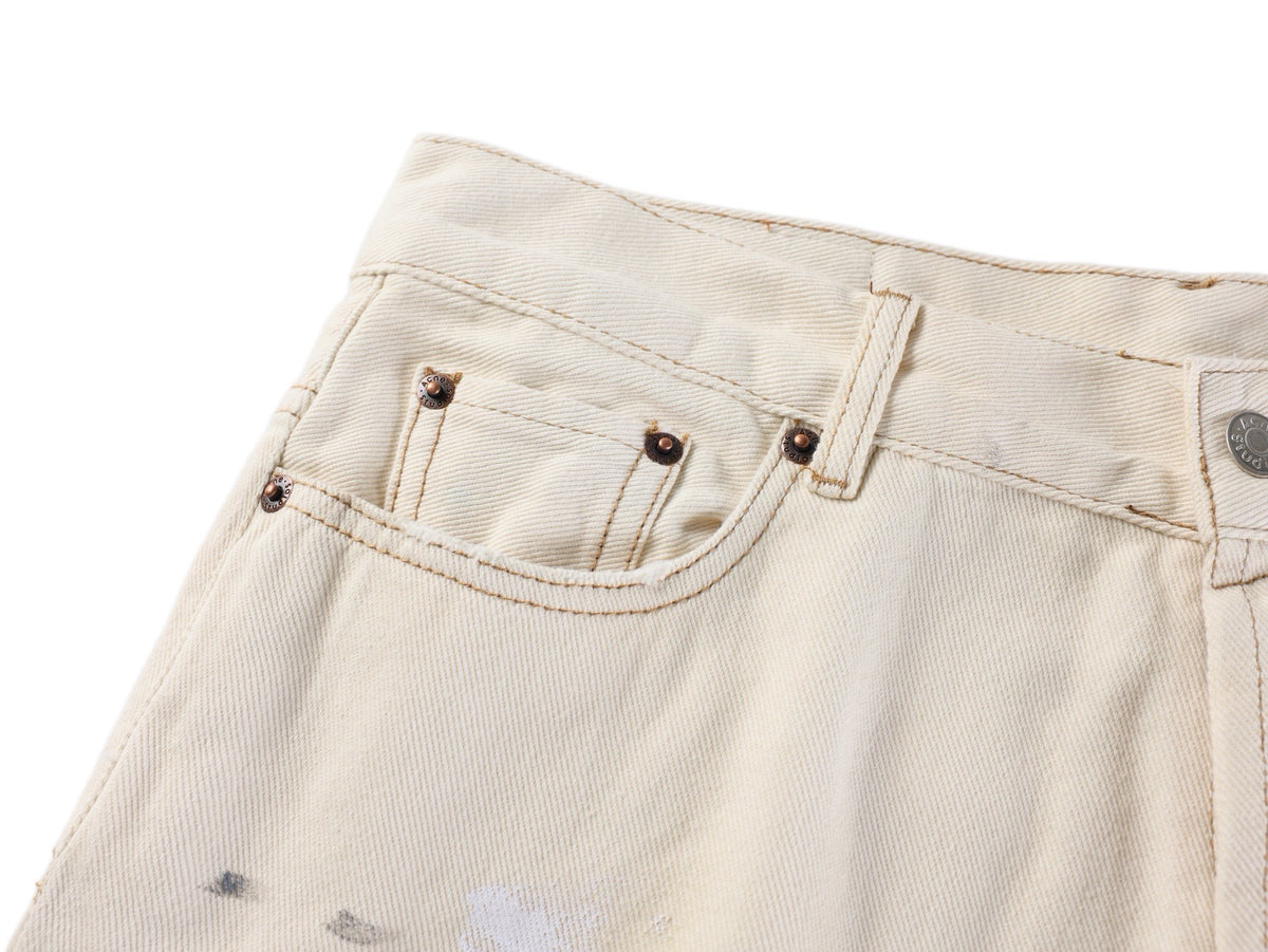 cne Studios Vintage Paint‑Splatter Denim Jort Shorts