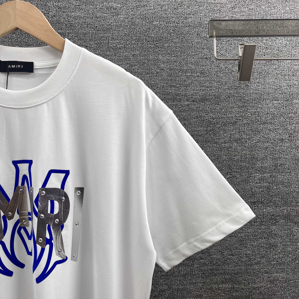 AMIRI MA Logo Riveted Letter Graphic Short‑Sleeve Tee