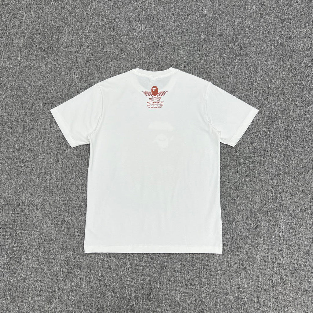 BAPE × Hot Wheels Collab Ape Head Sticker-Fill Badge Print Tee Oversized Unisex T-Shirt