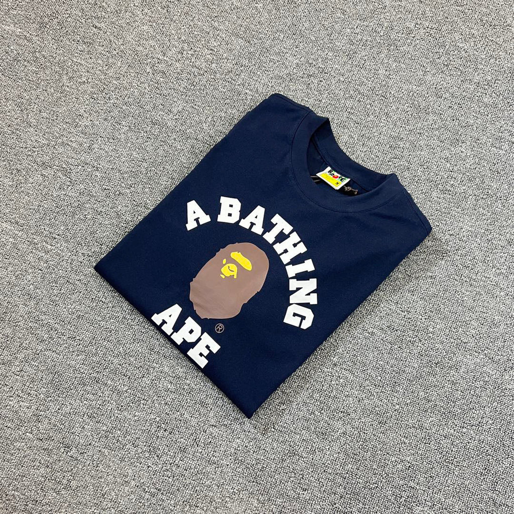 BAPE SS25 Classic College Tee "A Bathing Ape" Arch Logo Oversized Heavyweight Unisex T-Shirt