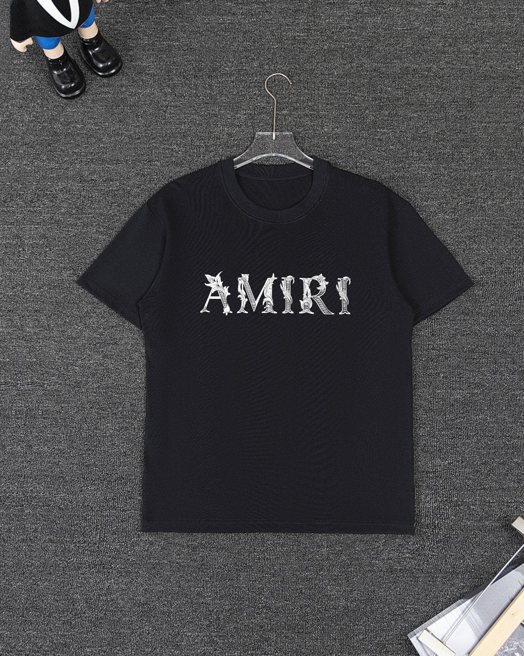 Amiri Vintage Text Graphic Short‑Sleeve T‑Shirt & Drawstring Shorts Two‑Piece Set