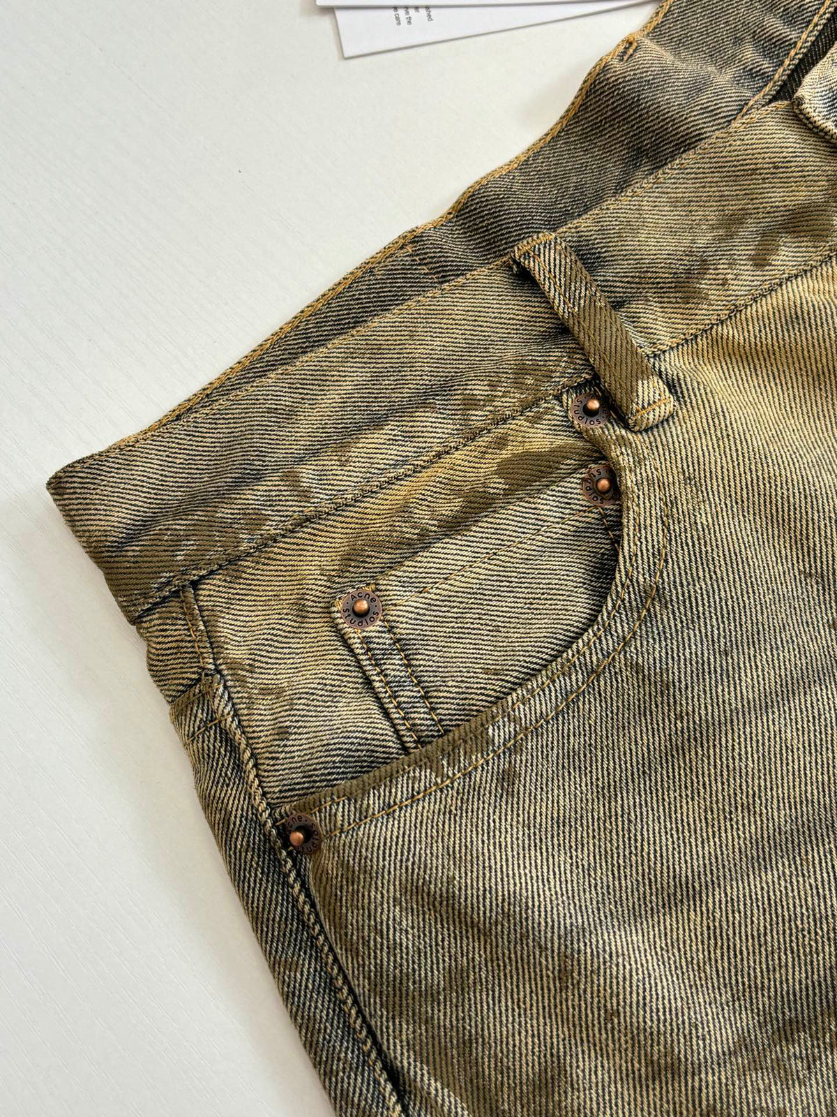 Acne Studios Vintage Distressed‑Print Wide‑Leg Jeans