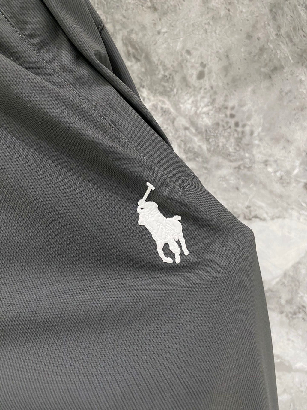 Men's Quick‑Dry Drawstring Casual Pants Horse Embroidery Elastic Waist Trousers With Zipper Pockets