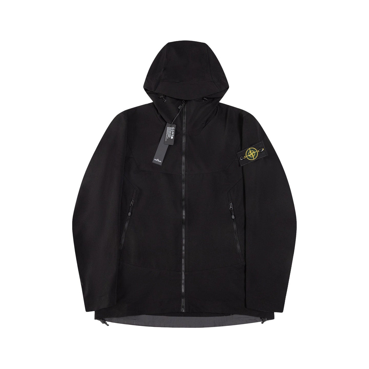 Stone Island Hooded Soft-Shell Jacket with Zip Pockets and Compass Badge