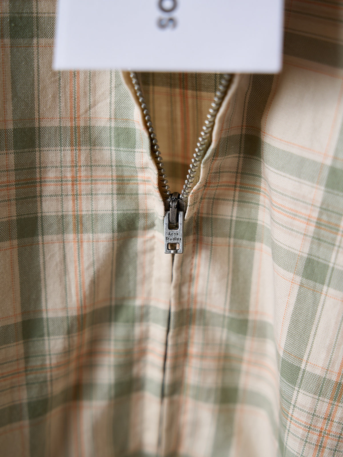 Acne Studios Plaid Zip‑Up Hooded Jacket