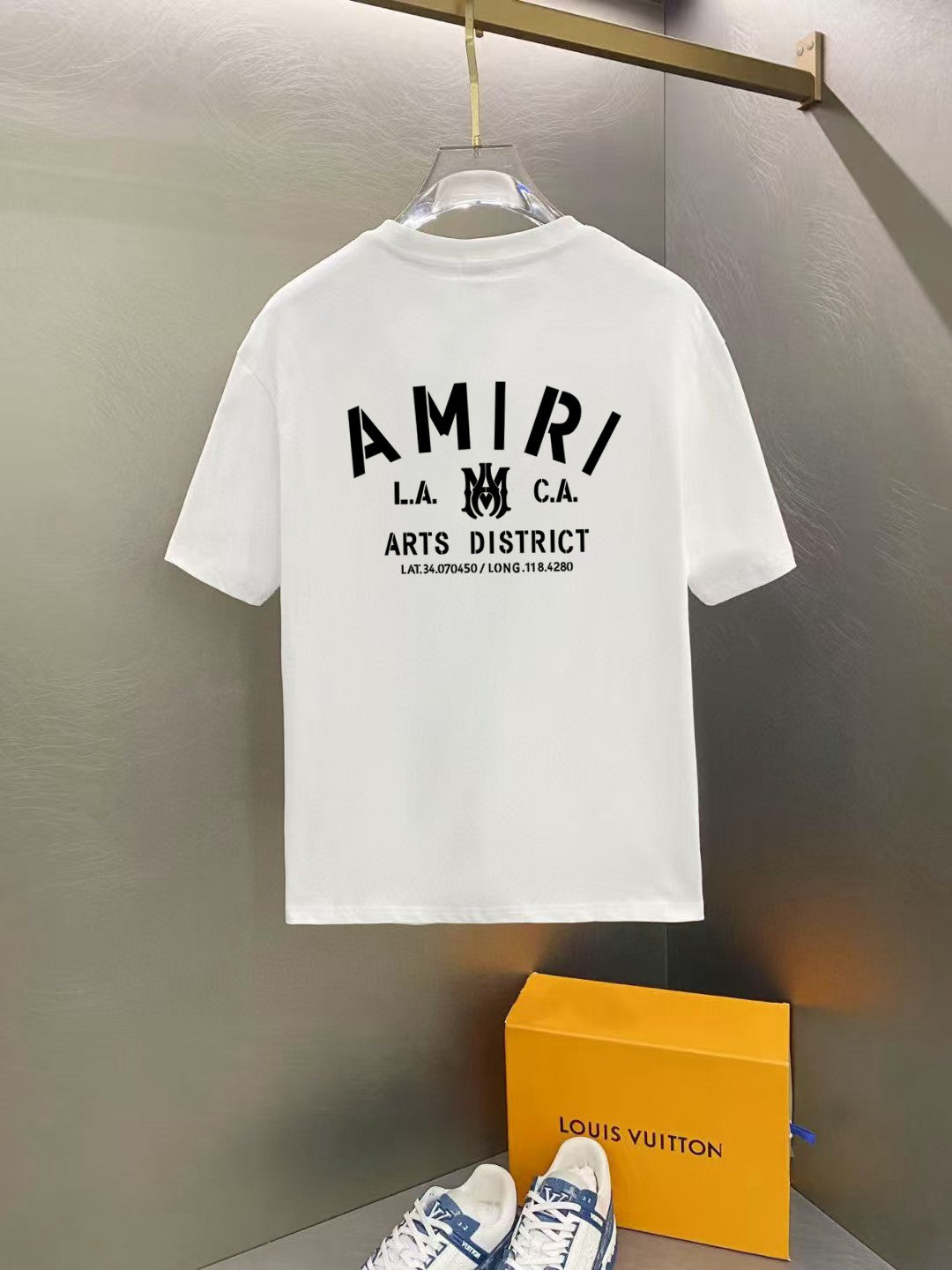 Amiri Arts District Text Chest Graphic Crew‑Neck Short‑Sleeve T‑Shirt