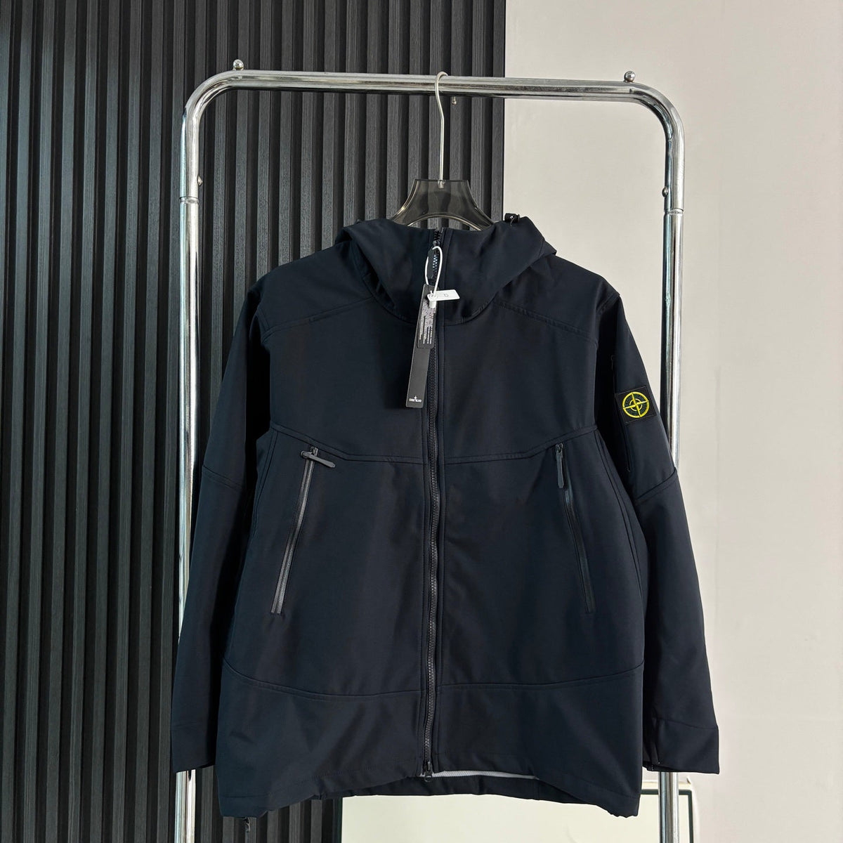 Stone Island Softshell Three-Protection Hooded Jacket with Compass Badge