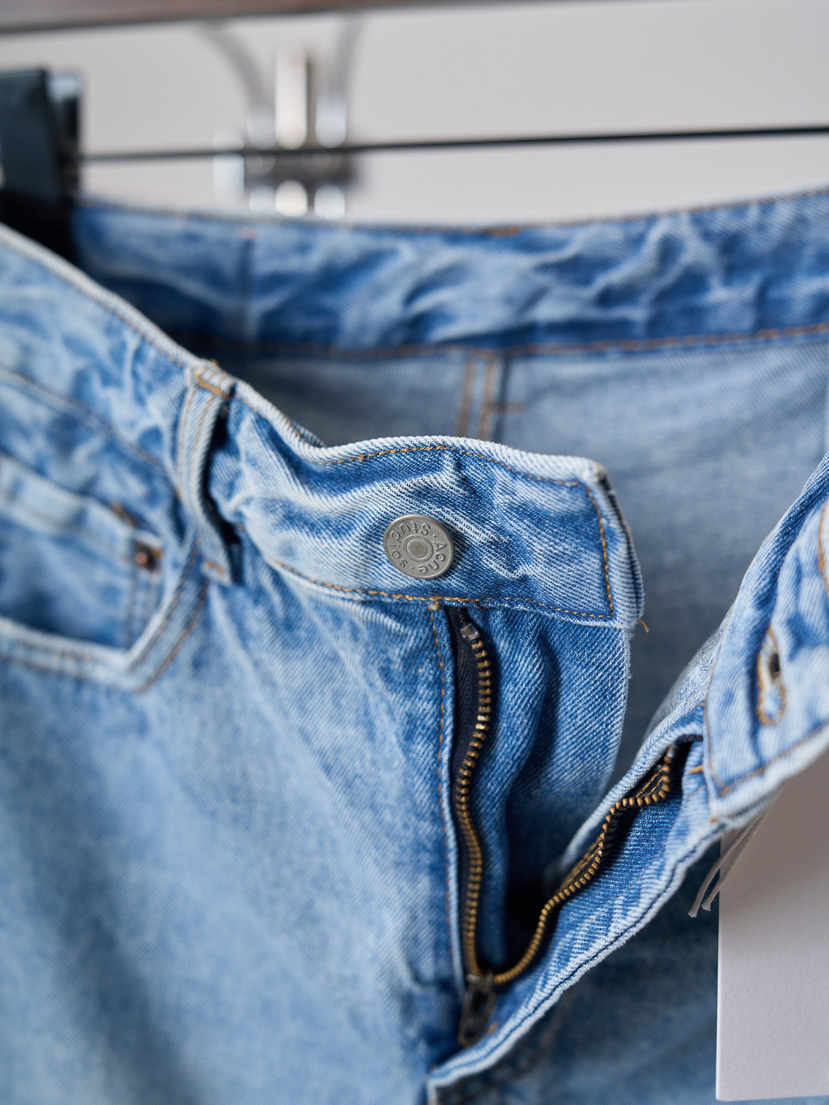 Acne Studios Distressed Layer‑Look Denim Skirt‑Trousers