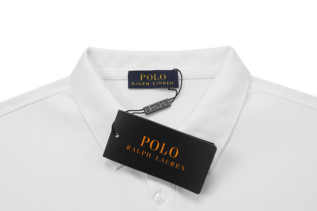 Ralph Lauren Men's Classic Short‑Sleeve Piqué Polo Shirt With Large Black Pony Logo