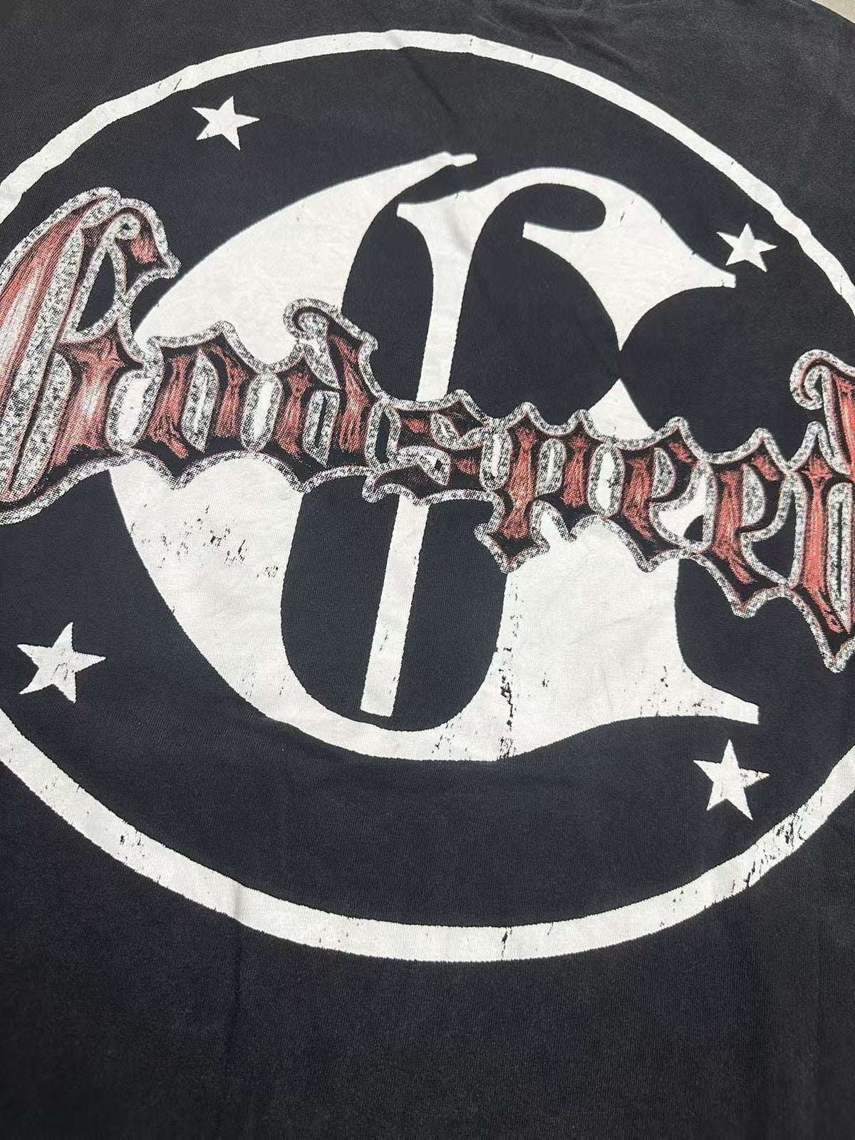 Godspeed Grim Reaper Graffiti Alley Vintage Short‑Sleeve Tee (Washed Black)
