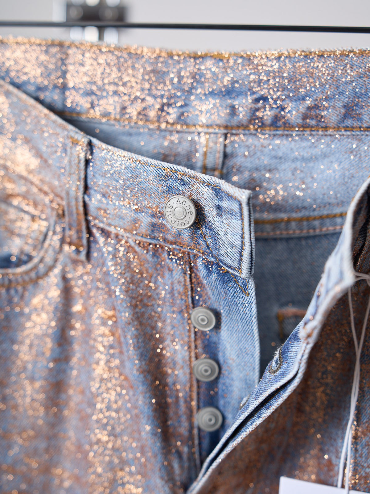 Acne Studios Metallic Gradient Wide‑Leg Jeans