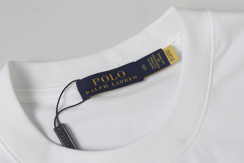 Ralph Lauren Men's White Crew‑Neck Short‑Sleeve Embroidered Pony T‑Shirt