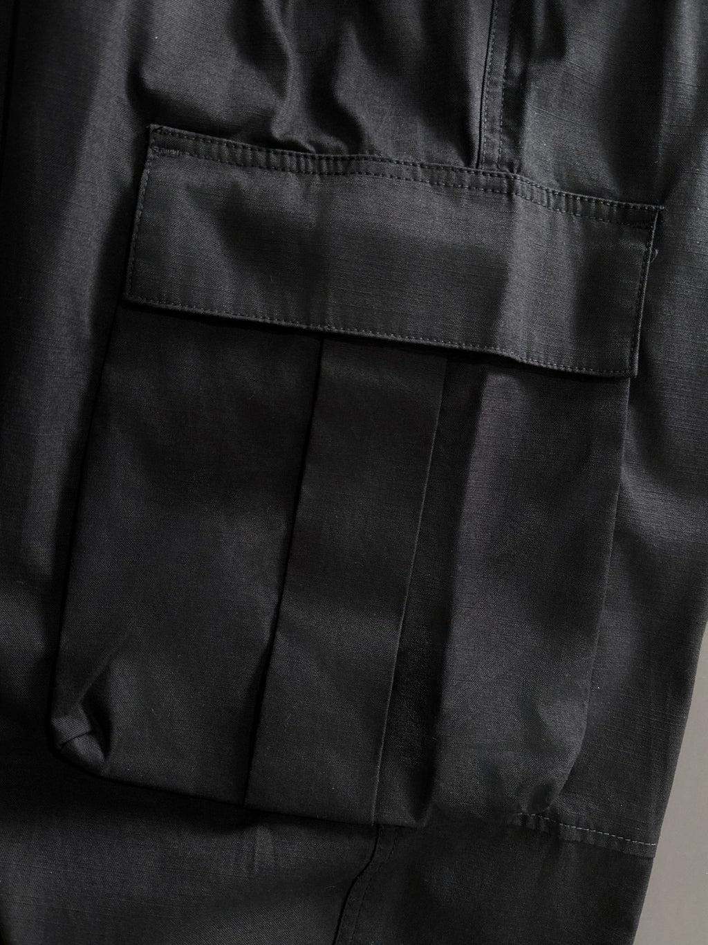Men's Black Wide‑Leg Cargo Pants, Multi Pockets Rider Embroidery Casual Trousers