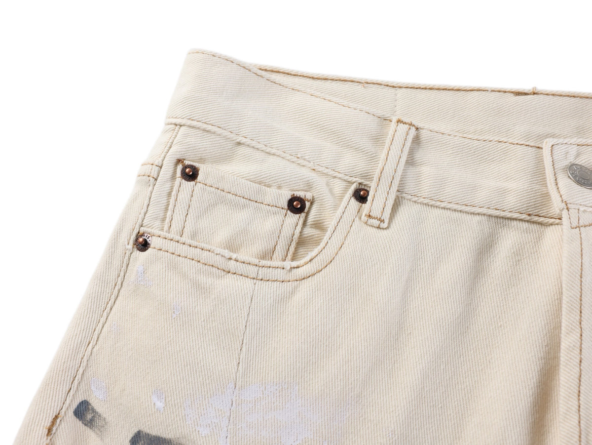 Acne Studios Vintage Paint‑Splatter Wide‑Leg Denim Jeans