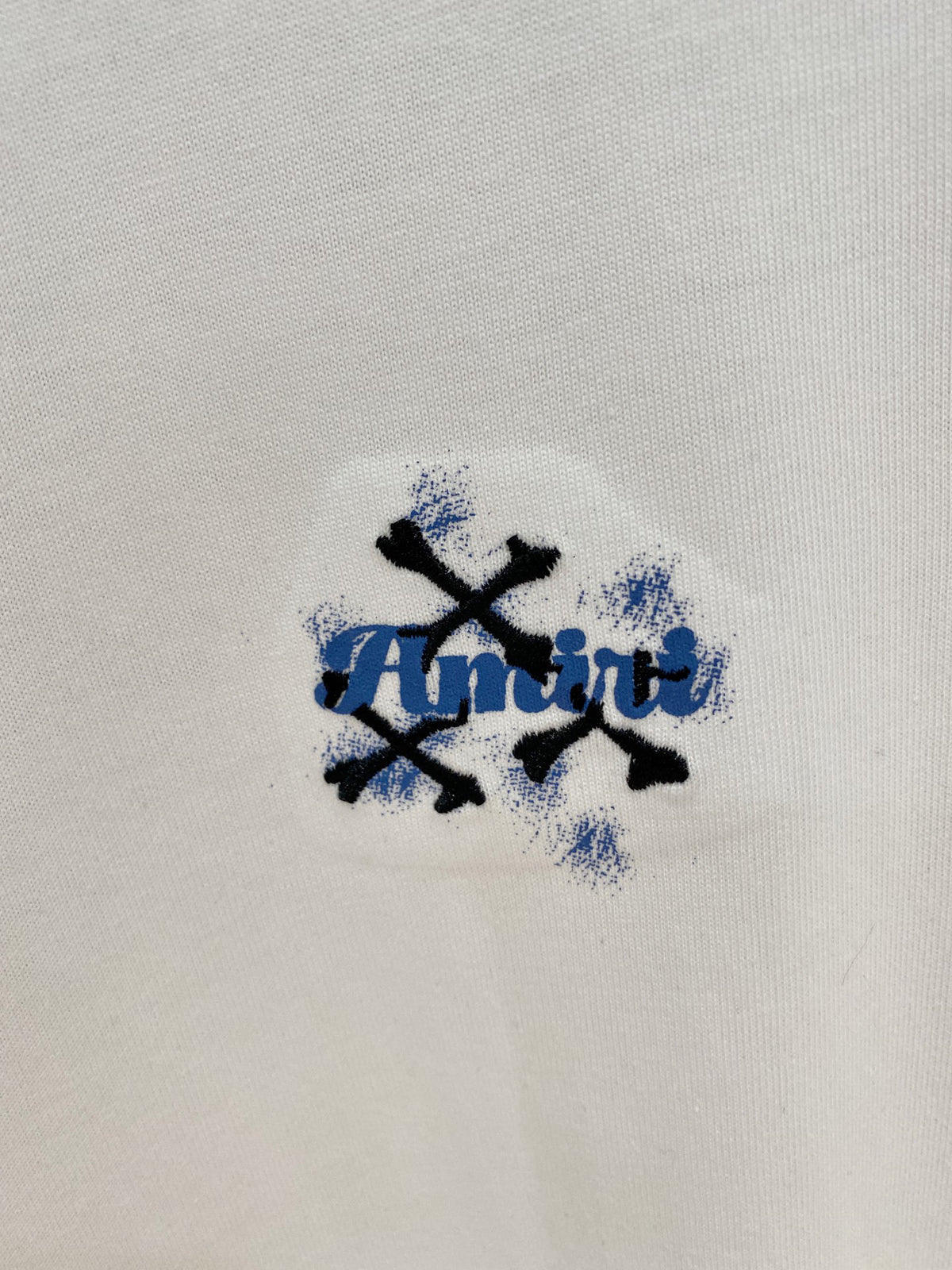 AMIRI Skull Crossbones Chest Graphic Crew Neck Short‑Sleeve T‑Shirt