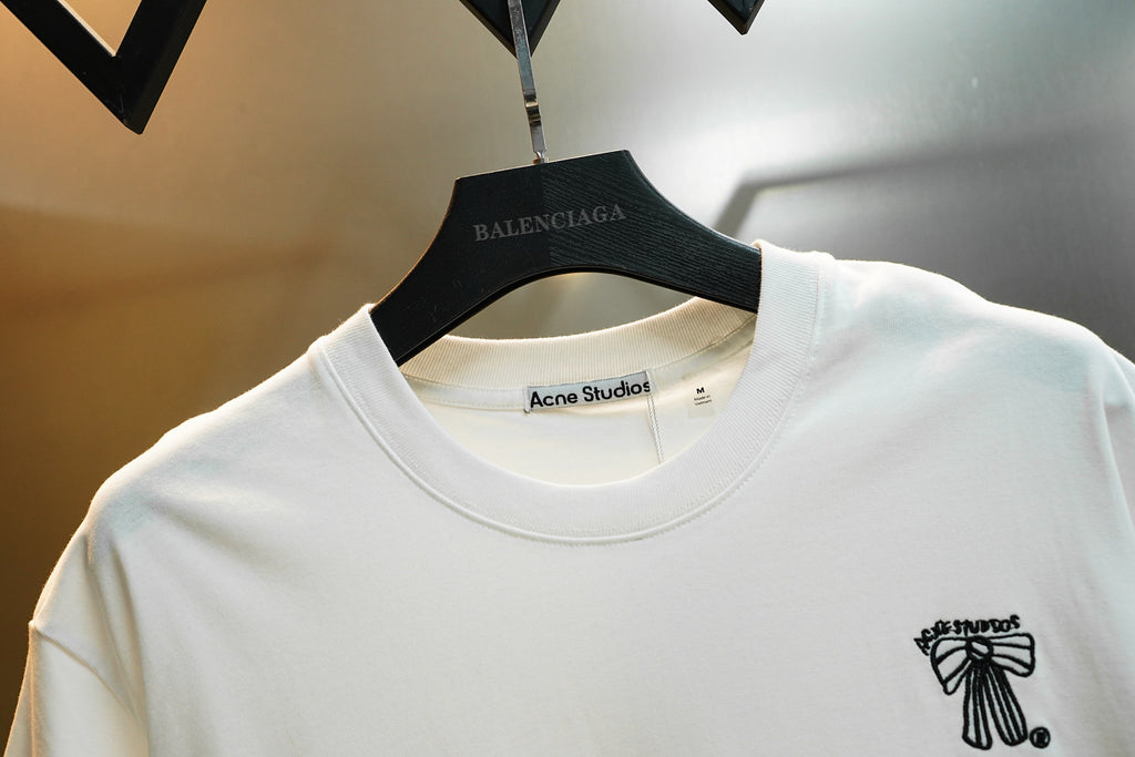 Acne Studios Small Bow Graphic Crew‑Neck Short‑Sleeve T‑Shirt