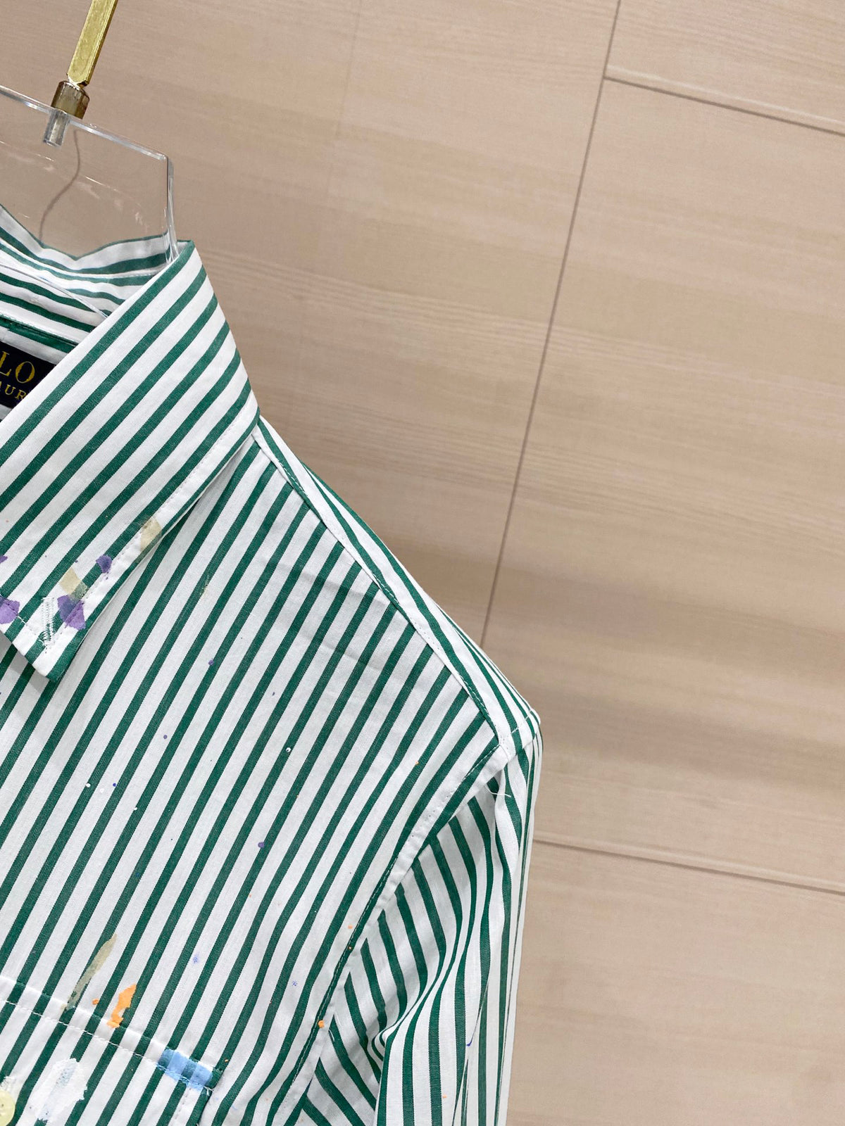 Ralph Lauren Men's Paint‑Splatter Stripe Long‑Sleeve Shirt