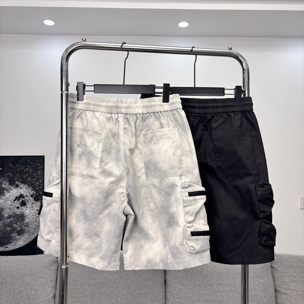 Stone Island Techwear Cargo Shorts with Double-Zip 3D Pockets and Compass Badge