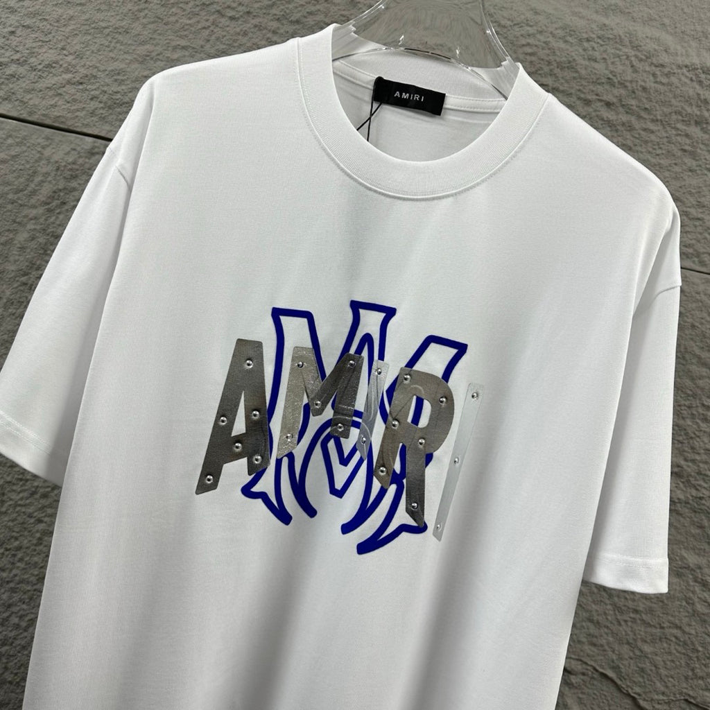 AMIRI Embellished Layered Logo Crew-Neck Short-Sleeve T-Shirt