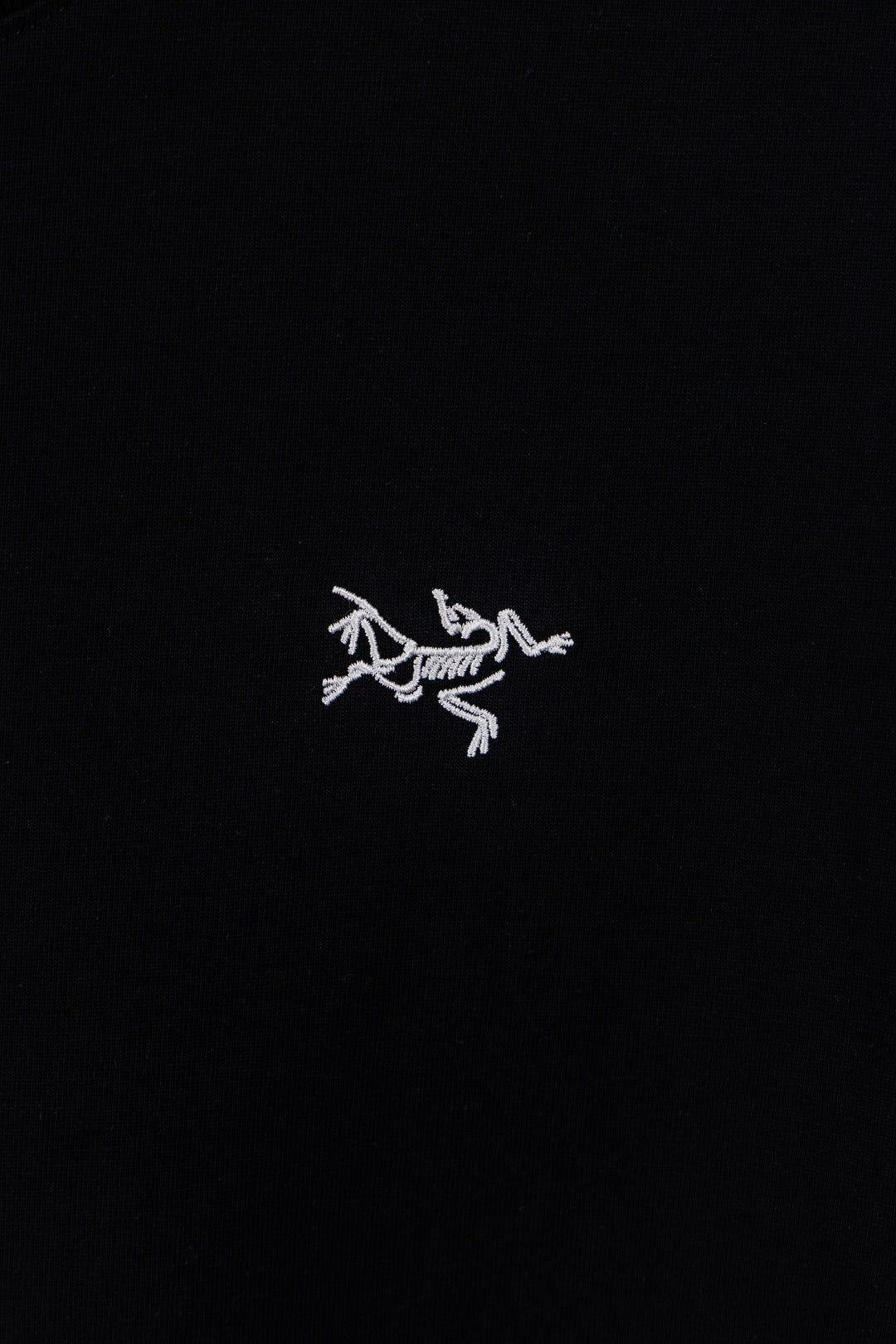 Arc'teryx Spring Summer Black Casual Tee Contrast Stitching Bird Logo Short‑Sleeve T‑Shirt