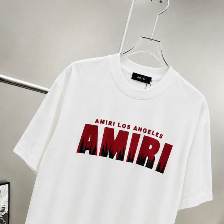 AMIRI Los Angeles Flame Logo Graphic Short‑Sleeve Tee