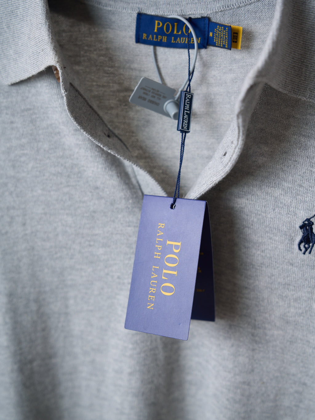 Polo Ralph Lauren Men's Long‑Sleeve Knit Polo Sweater with Small Pony Embroidery