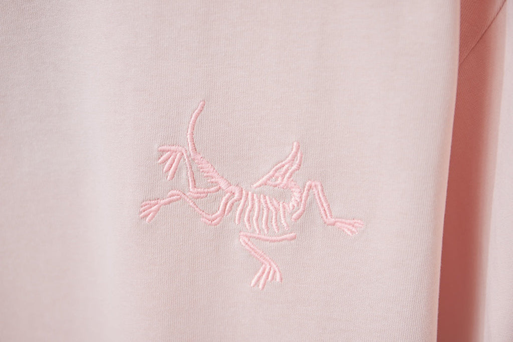 Embroidered Fossil‑Bird Logo Front‑Back Short‑Sleeve T‑Shirt