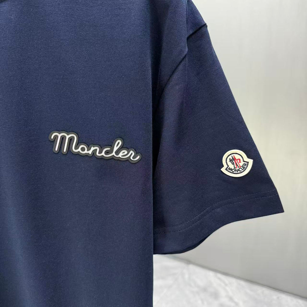 Moncler Script Logo T-Shirt Navy