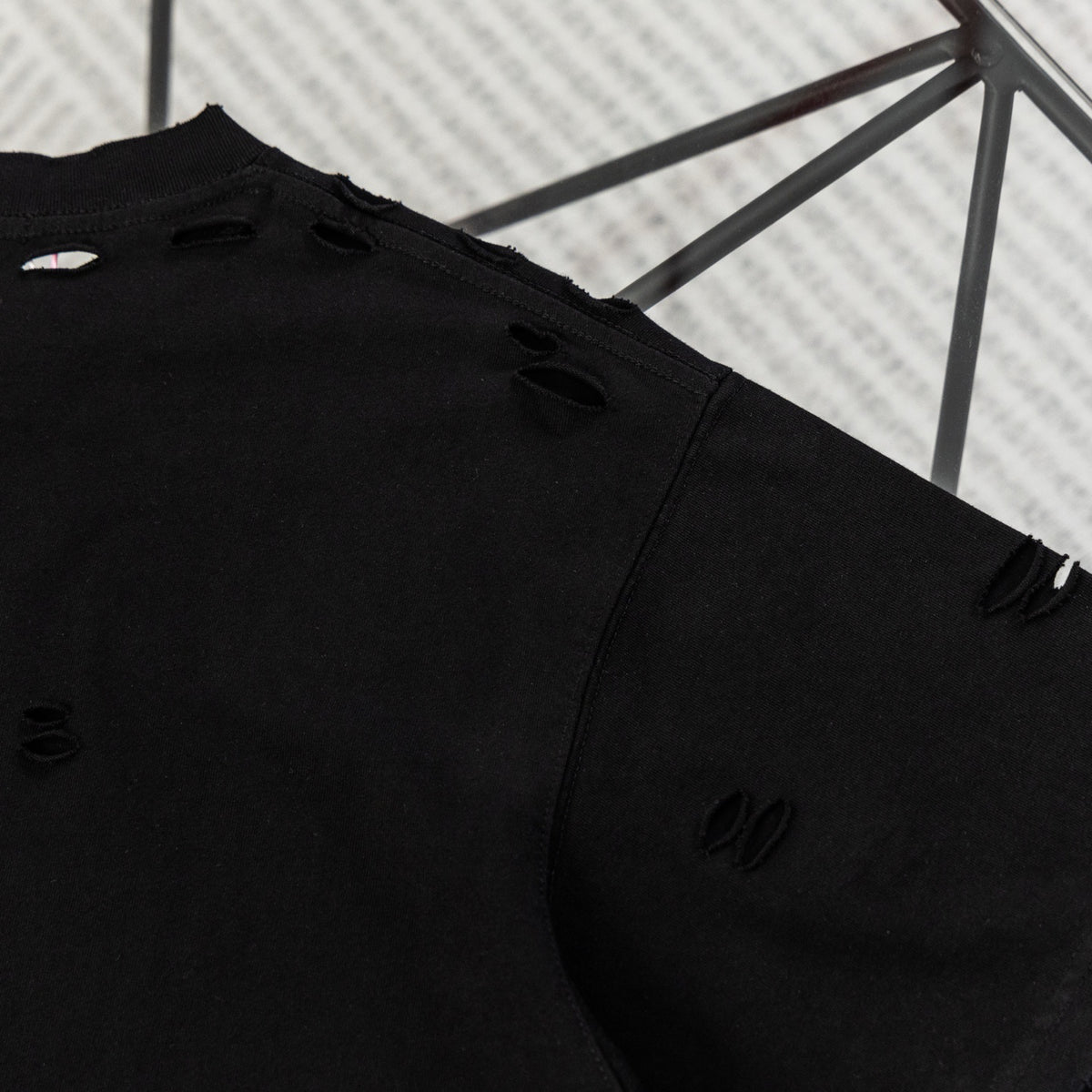Acne Studios Circular Logo Distressed Crew‑Neck Short‑Sleeve T‑Shirt