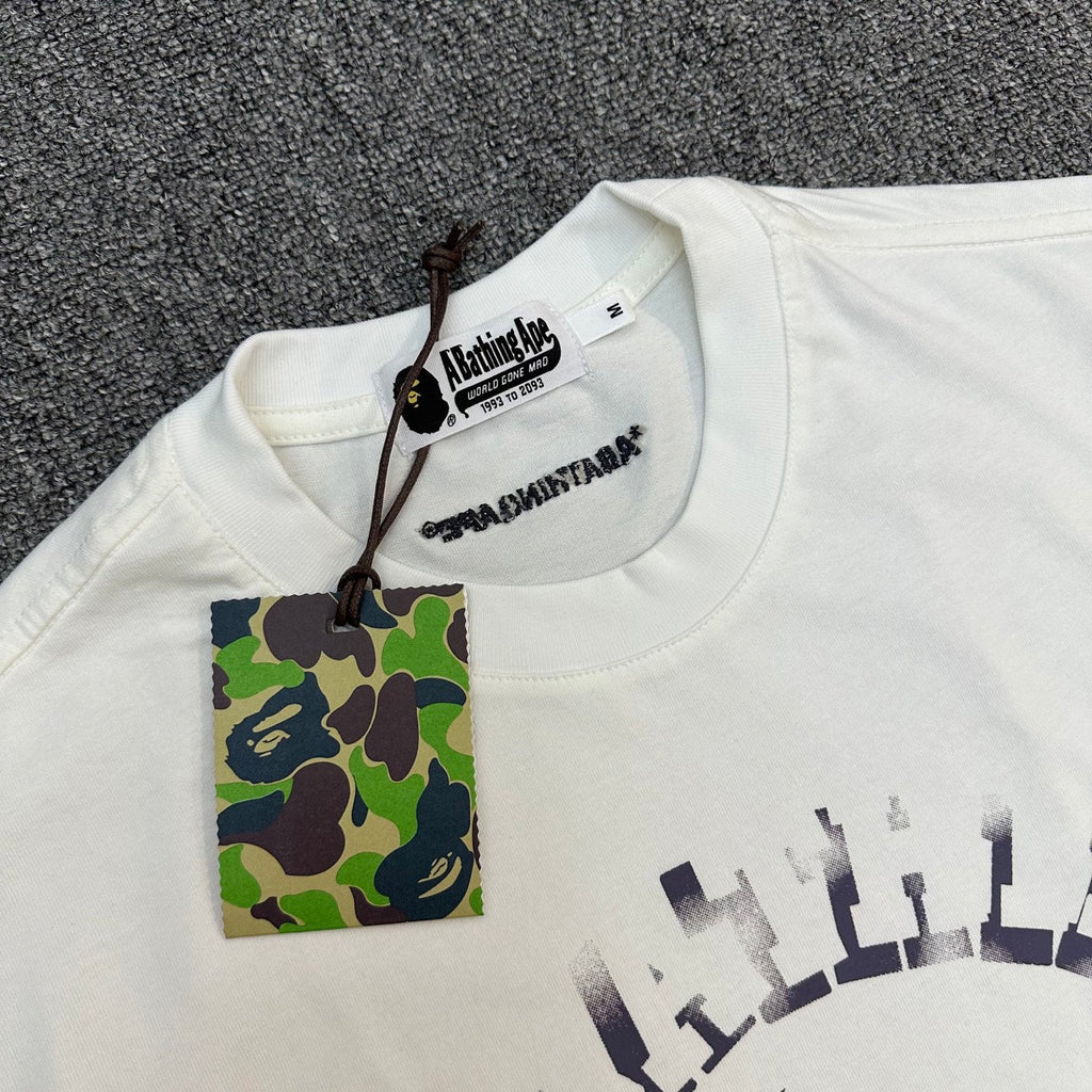 BAPE SS25 Spray-Dye College Logo Ape Head Oversized Heavyweight Unisex T-Shirt