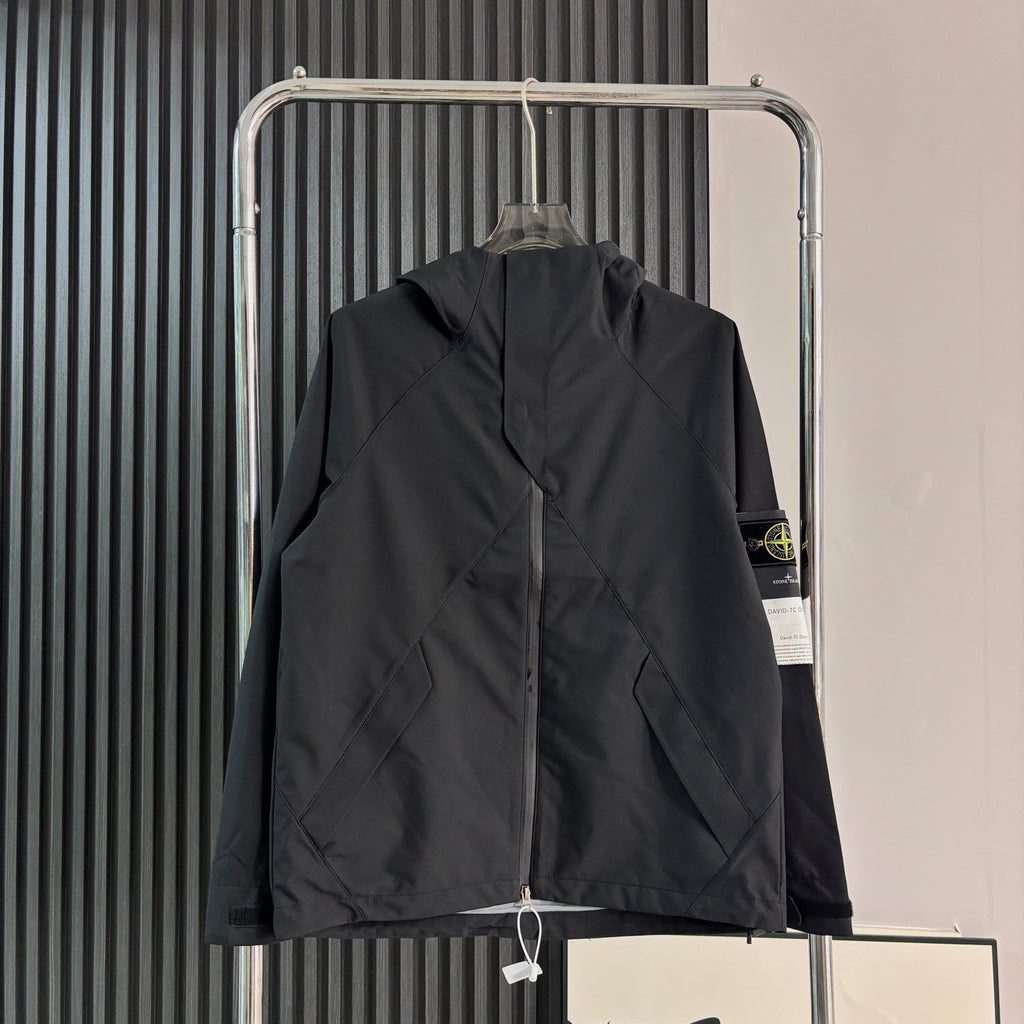 Stone Island Diagonal Panel Technical Hooded Jacket with Compass Badge