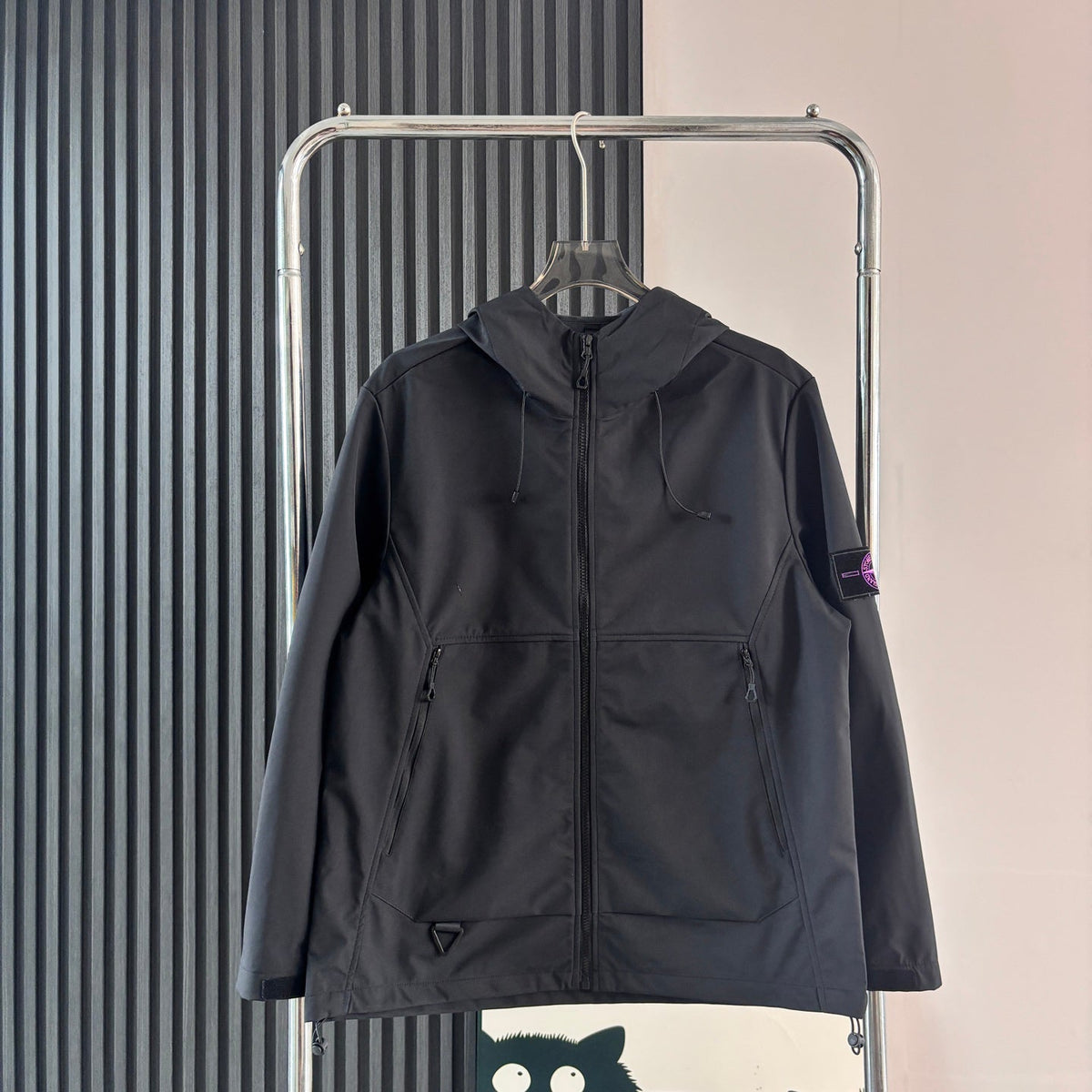 Stone Island Softshell Three-Protection Hooded Jacket with Compass Badge