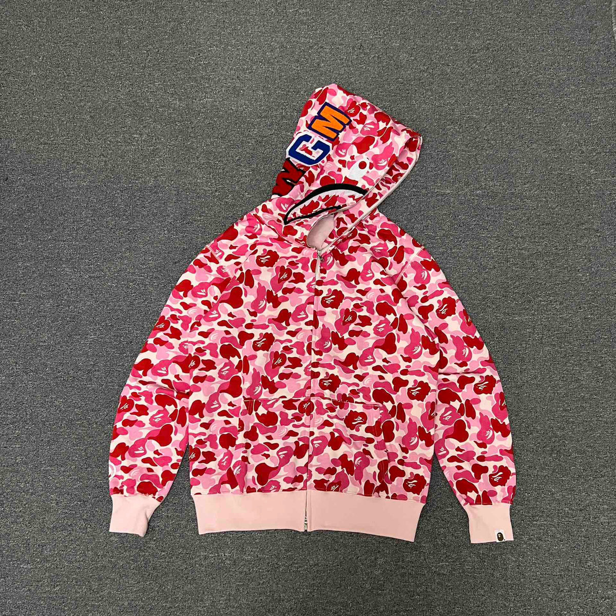 BAPE ABC Camo Shark Full-Zip Hoodie — Green / Pink / Blue