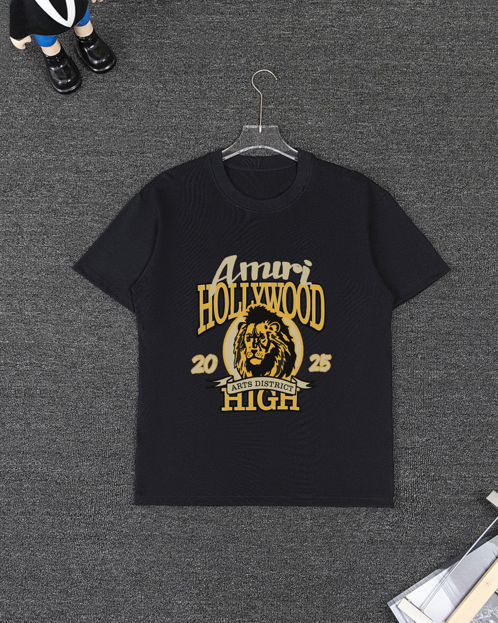Amiri Hollywood Lion Graphic Short‑Sleeve T‑Shirt & Drawstring Shorts Two‑Piece Set